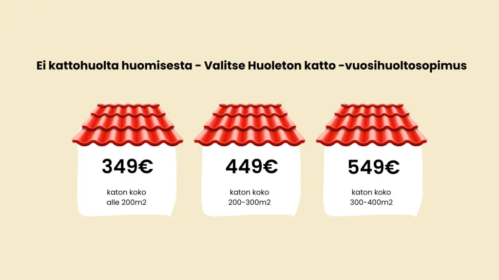 Huoleton katto hinnat